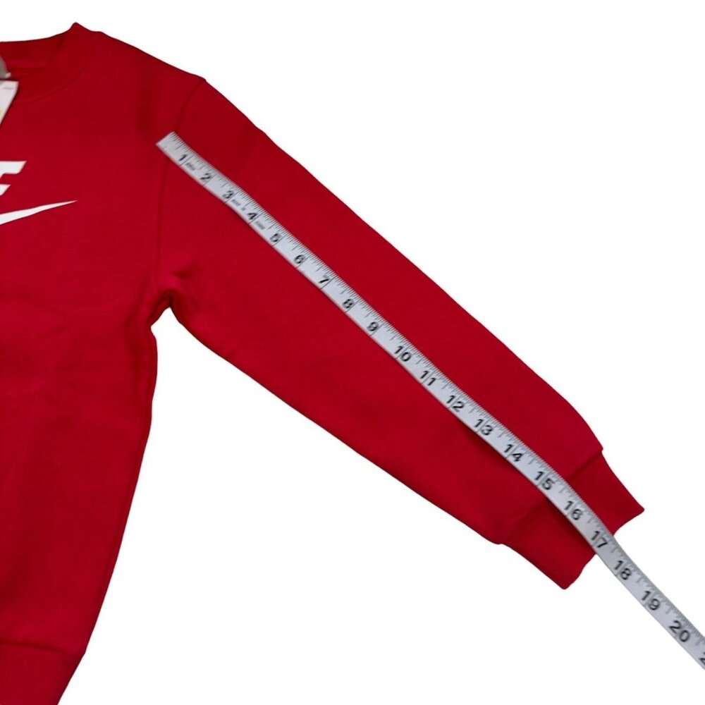Nike Kids Small Red Sweatshirt Long Sleeve Logo Classic Standard Print -NEW - Picture 8 of 10